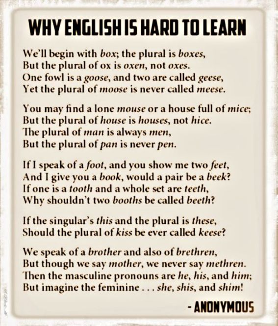 Questions about the English language