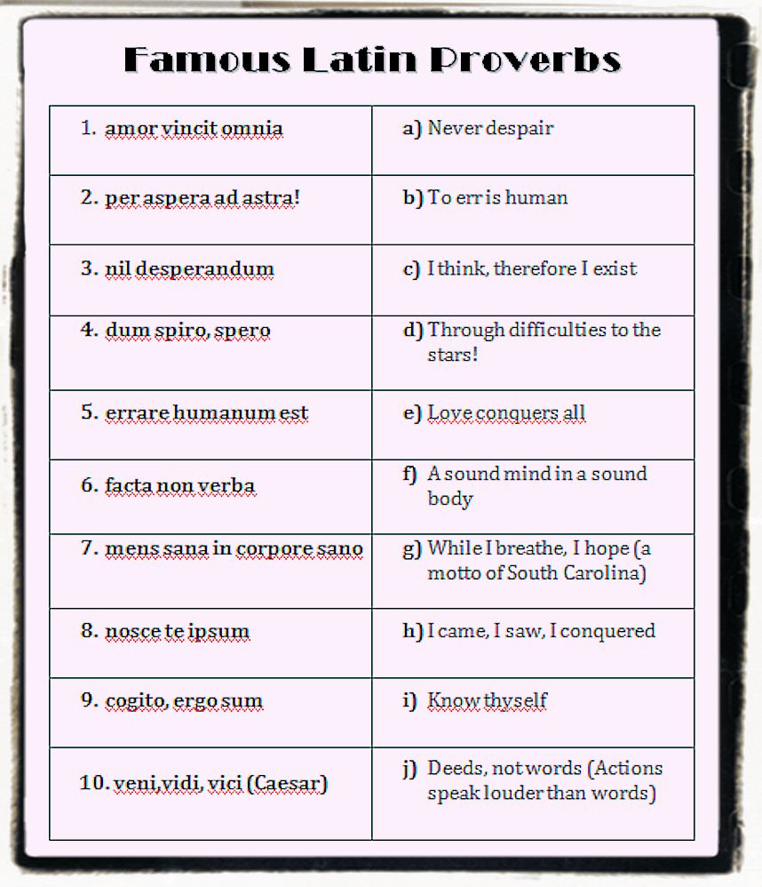 Latin proverbs used in English