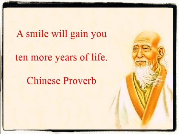 Chinese proverb on smile