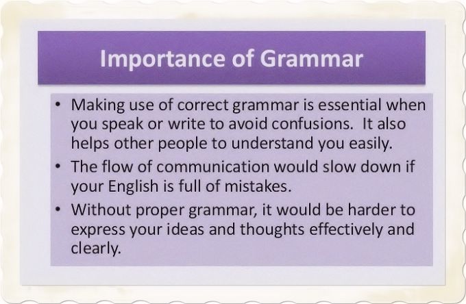 Importance of grammar