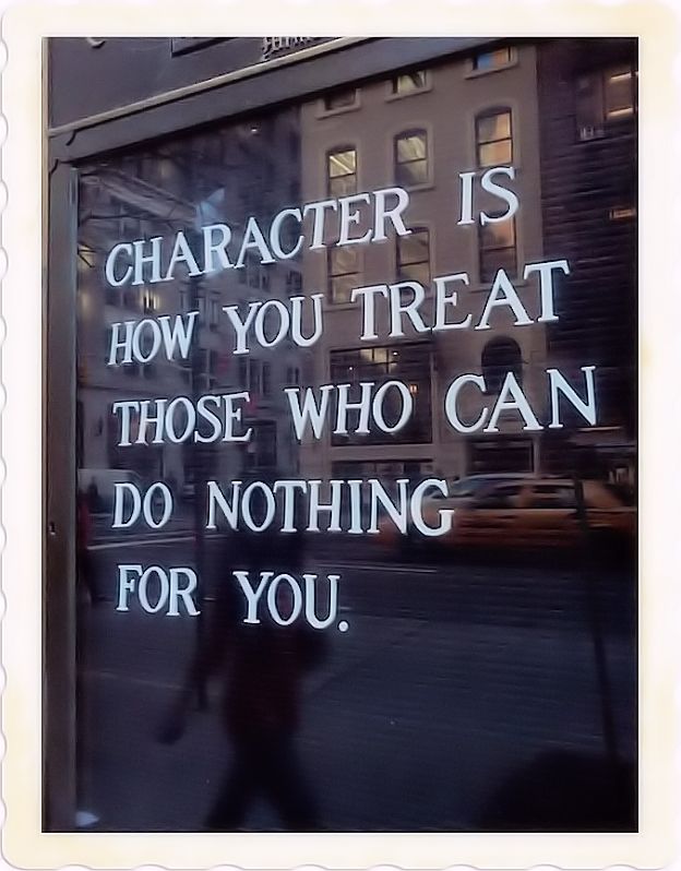 Be a man of character